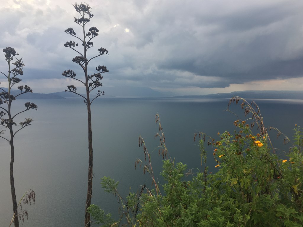 The caldera with Lake Toba from the south